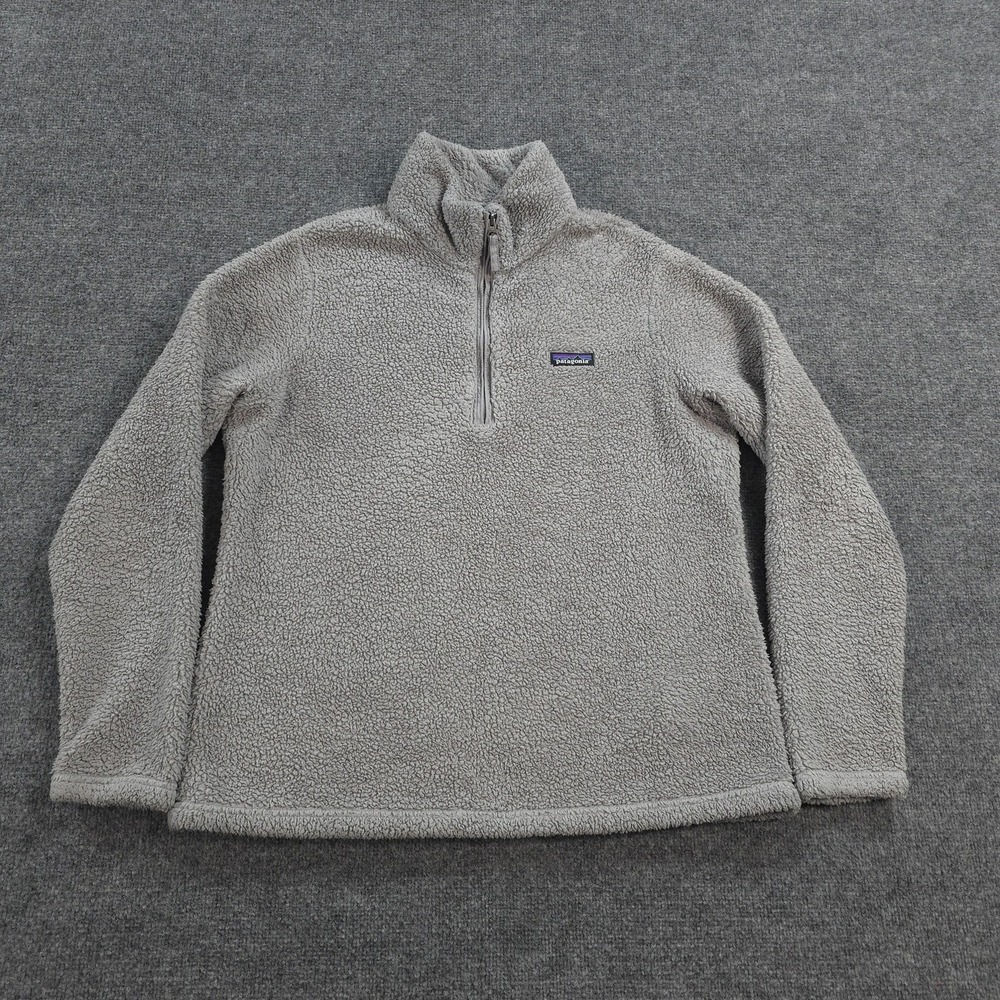 Patagonia Jacket Womens XL Gray Los Gatos 1/4 Zip Sherpa Fleece Pullover Hiking
